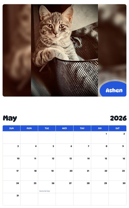 2026 - 2027 Ashen - Pawidols Pet Calendar