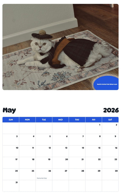 2026 - 2027 World’s Cutest Cat Oliver Loyd - Pawidols Pet Calendar