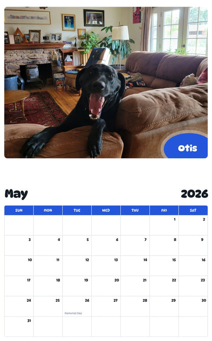 2026 - 2027 Otis - Pawidols Pet Calendar