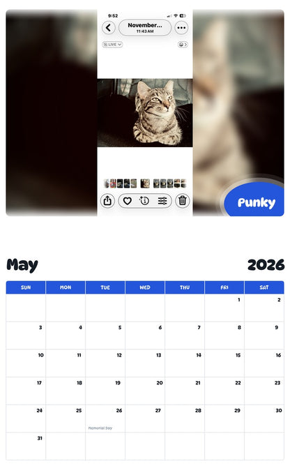 2026 - 2027 Punky - Pawidols Pet Calendar