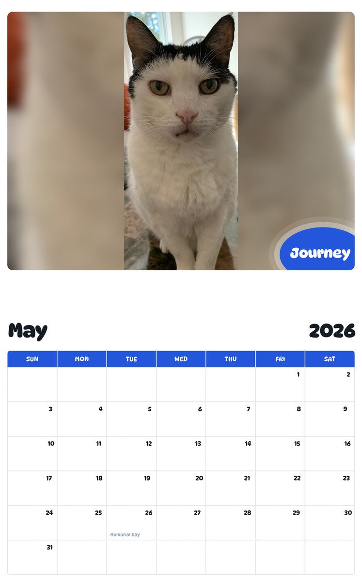 2026 - 2027 Journey - Pawidols Pet Calendar