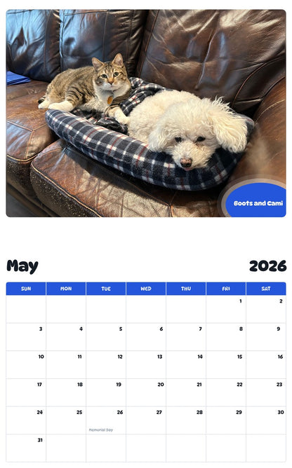2026 - 2027 Boots and Cami - Pawidols Pet Calendar