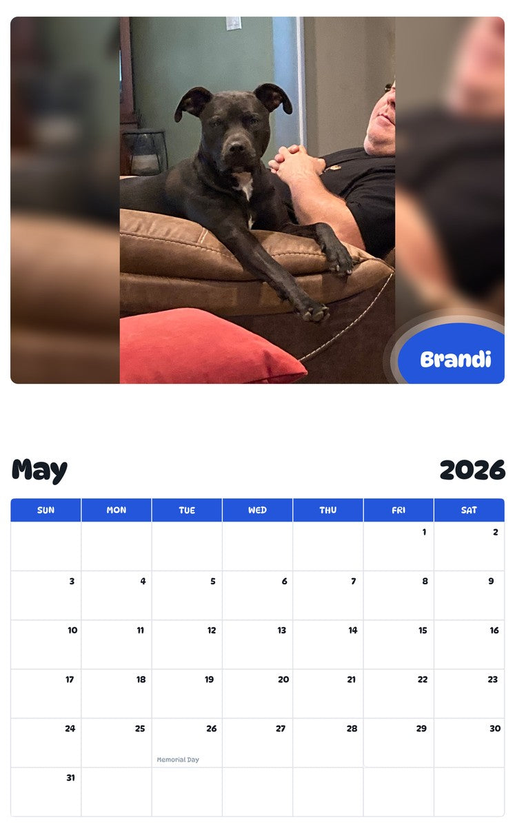 2026 - 2027 Brandi - Pawidols Pet Calendar