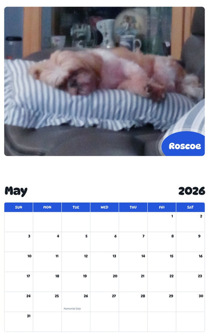 2026 - 2027 Roscoe - Pawidols Pet Calendar