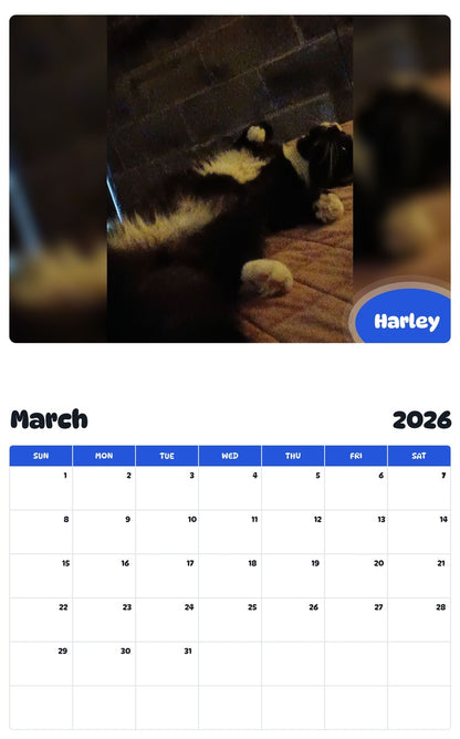 November 2025 - October 2026 Harley - Pawidols Pet Calendar