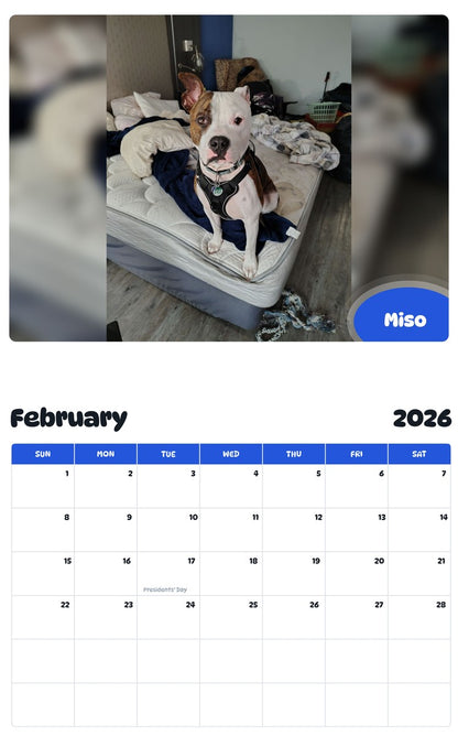 October 2025 - September 2026 Miso - Pawidols Pet Calendar