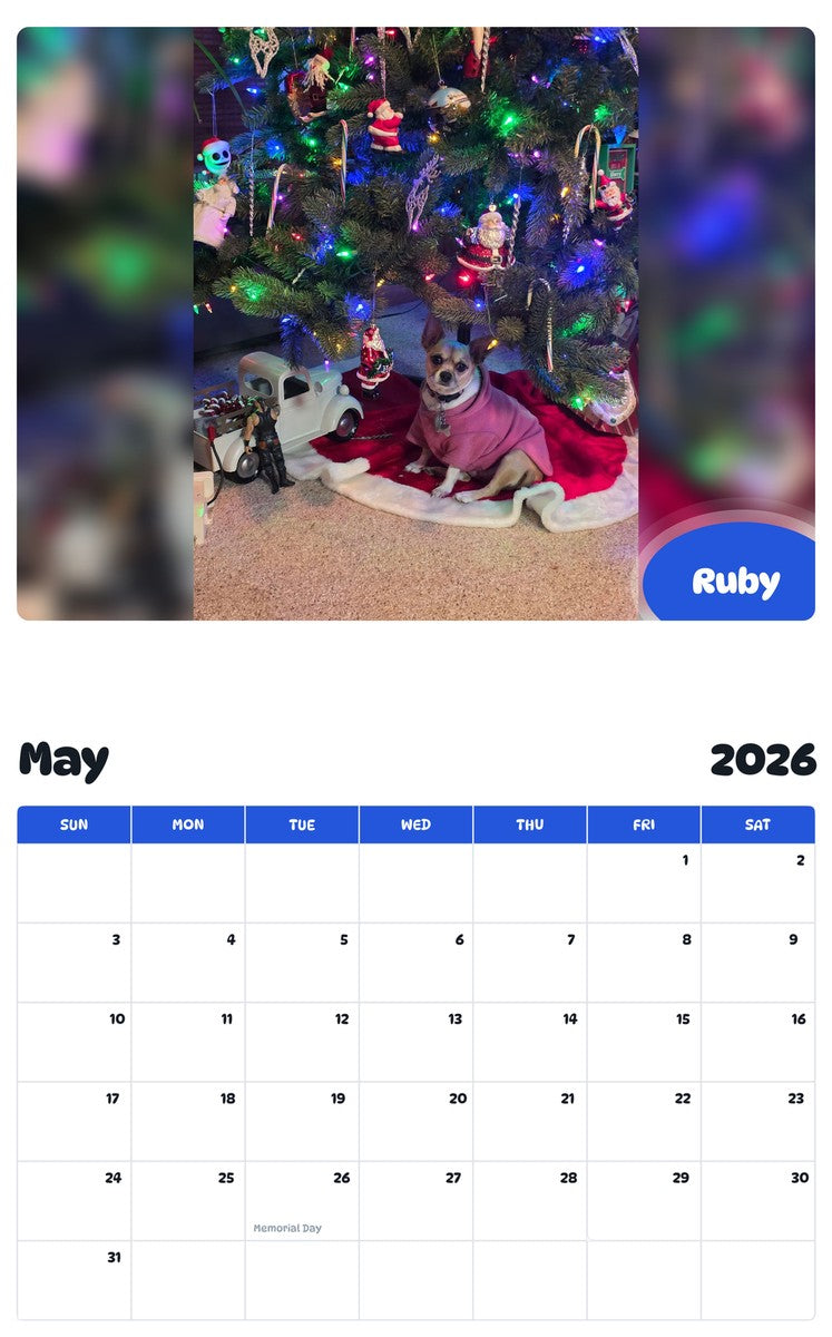 2026 - 2027 Ruby - Pawidols Pet Calendar