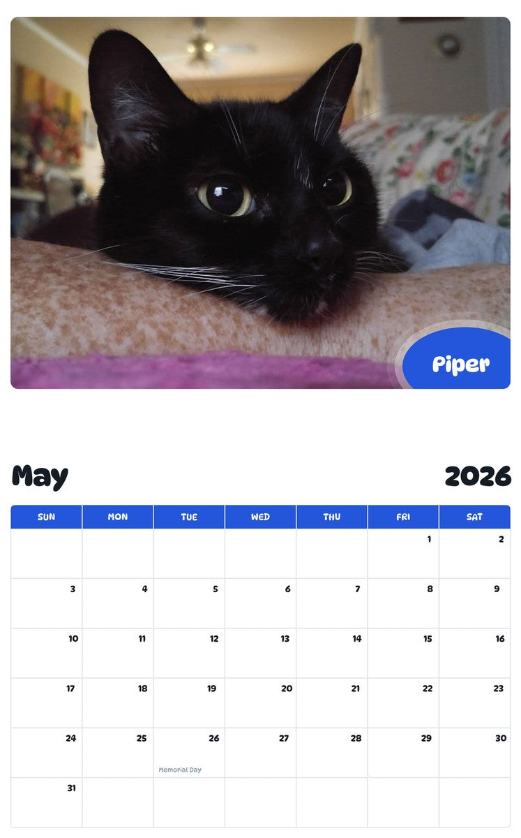 2026 - 2027 Piper - Pawidols Pet Calendar