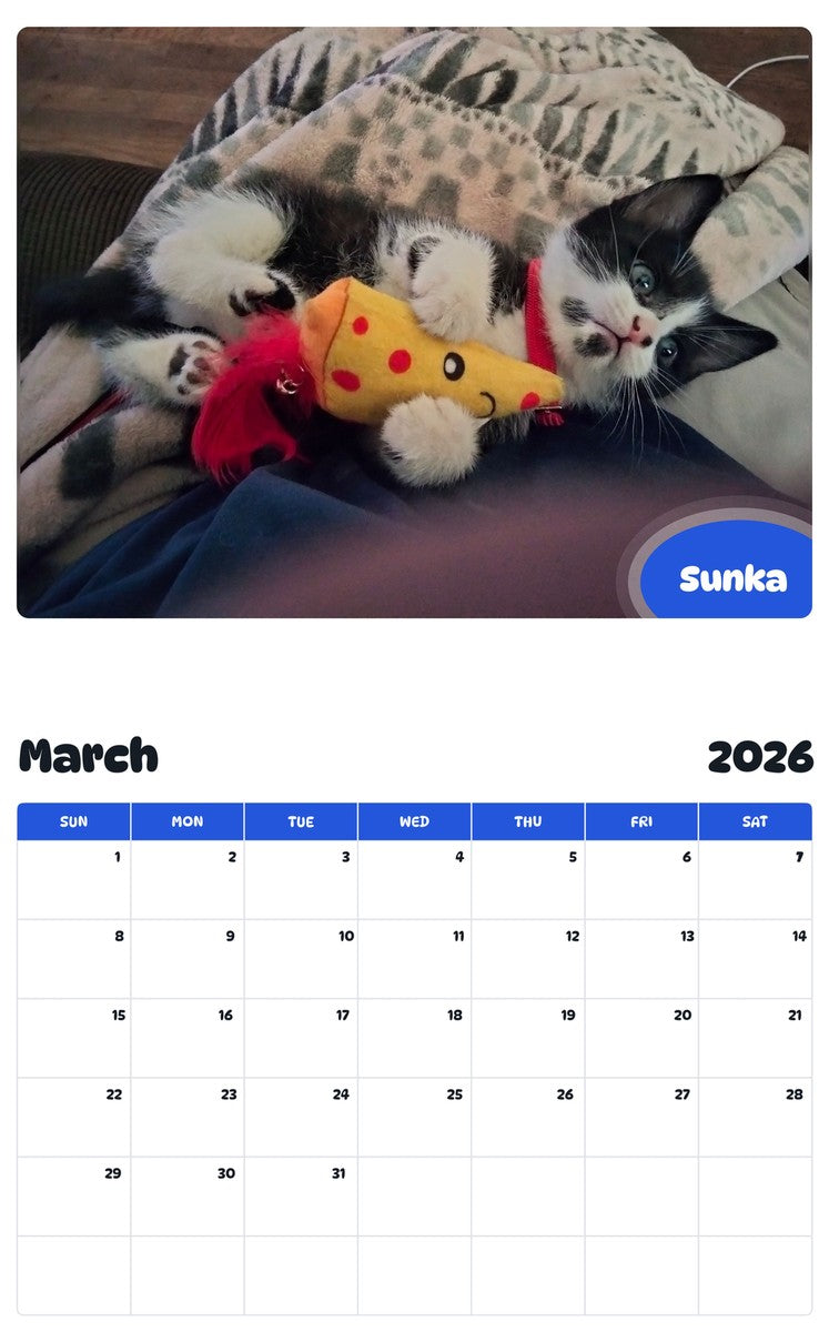 November 2025 - October 2026 Sunka - Pawidols Pet Calendar