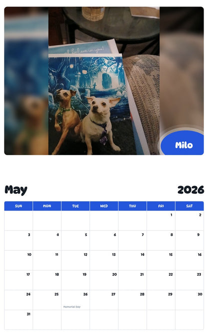 2026 - 2027 Milo - Pawidols Pet Calendar