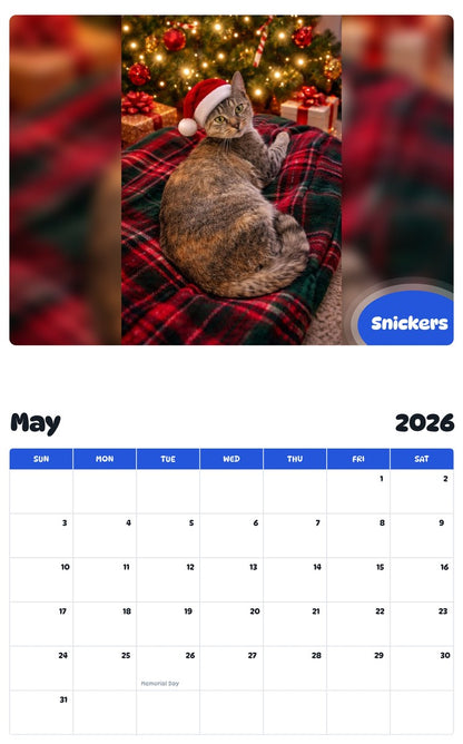 2026 - 2027 Snickers - Pawidols Pet Calendar