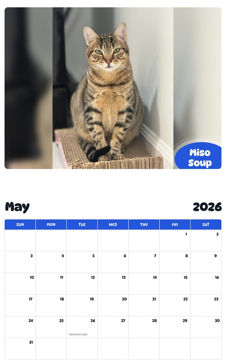 2026 - 2027 Miso Soup - Pawidols Pet Calendar