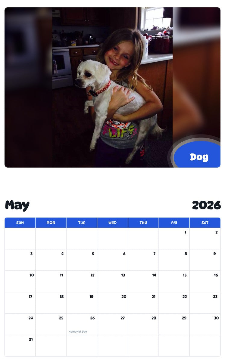 2026 - 2027 Dog - Pawidols Pet Calendar