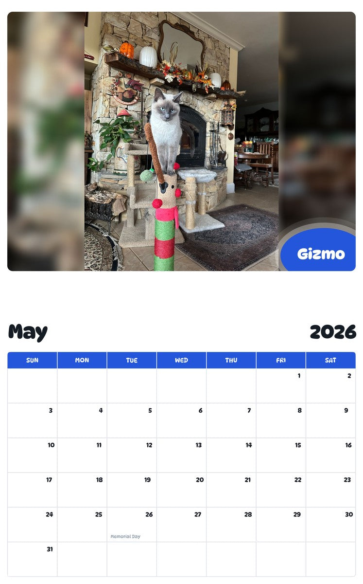 2026 - 2027 Gizmo - Pawidols Pet Calendar