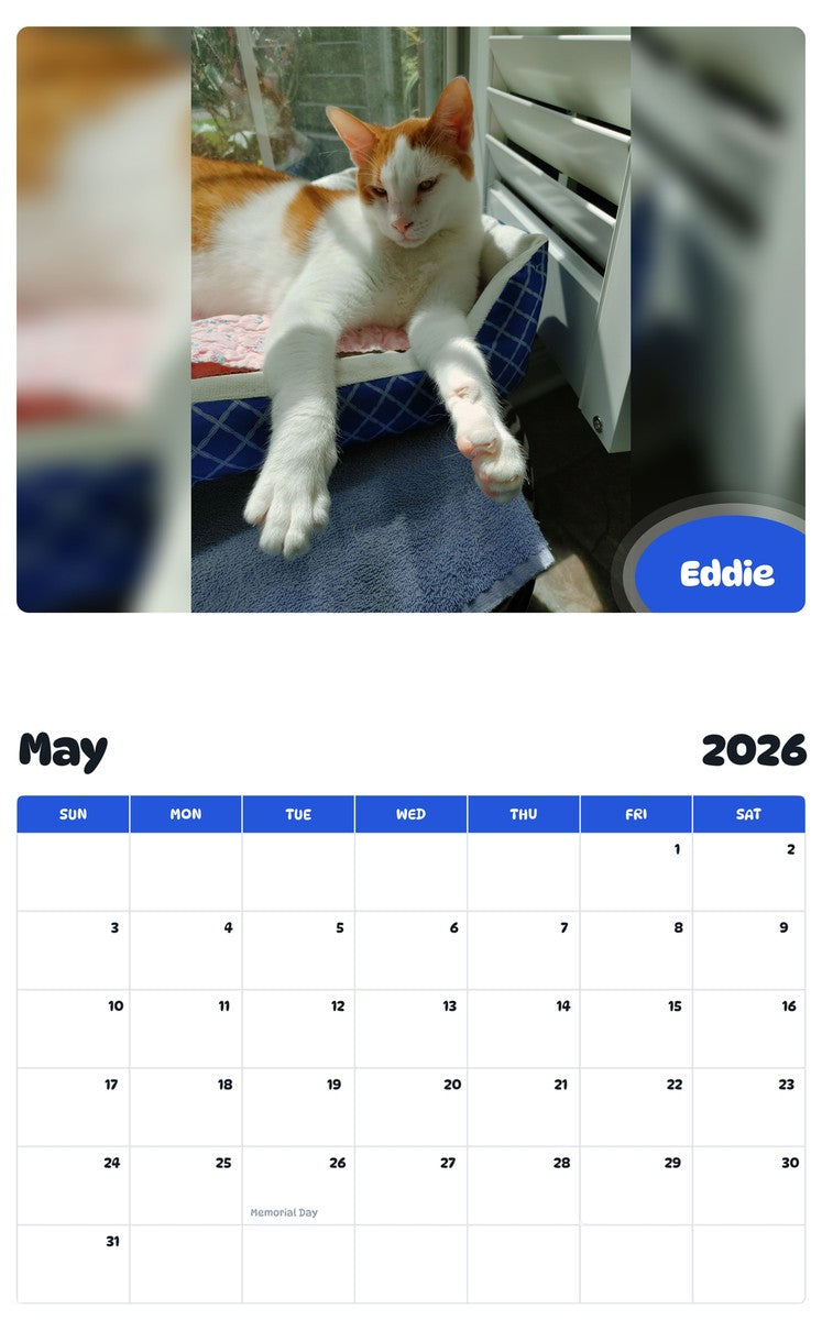 2026 - 2027 Eddie - Pawidols Pet Calendar