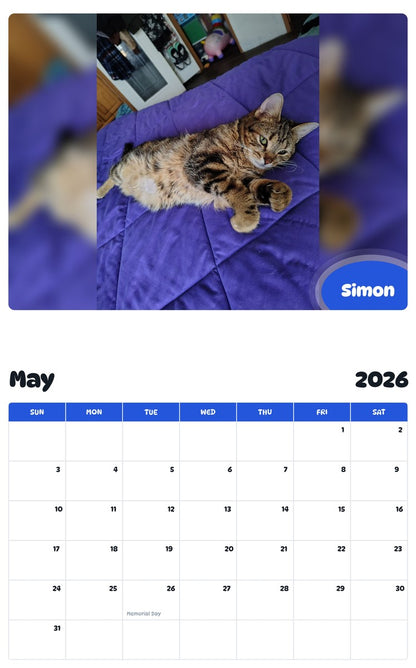 2026 - 2027 Simon - Pawidols Pet Calendar
