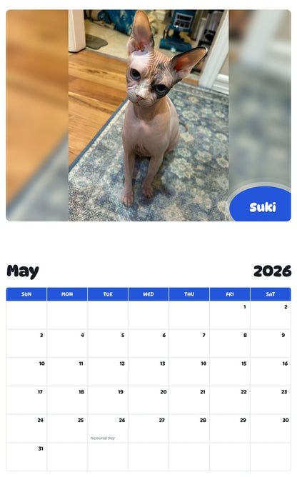 2026 - 2027 Suki - Pawidols Pet Calendar