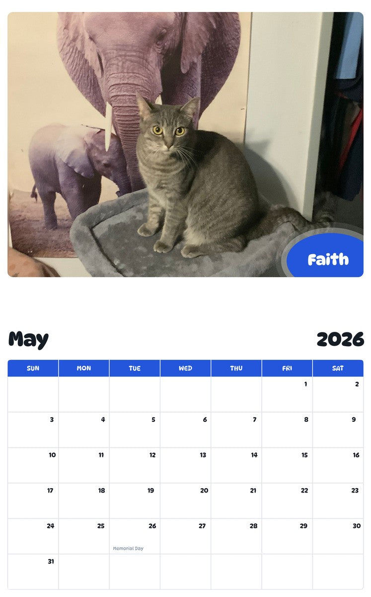 2026 - 2027 Faith - Pawidols Pet Calendar