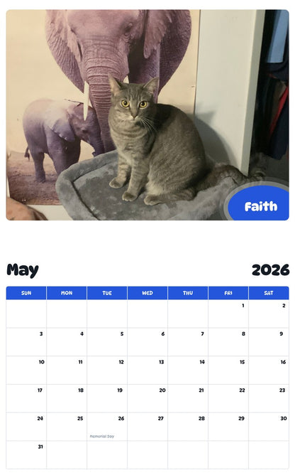 2026 - 2027 Faith - Pawidols Pet Calendar