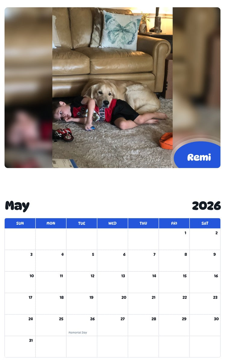 2026 - 2027 Remi - Pawidols Pet Calendar