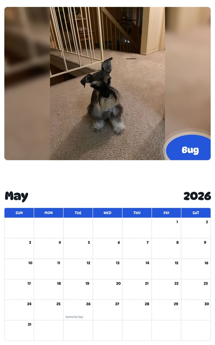 2026 - 2027 Bug - Pawidols Pet Calendar