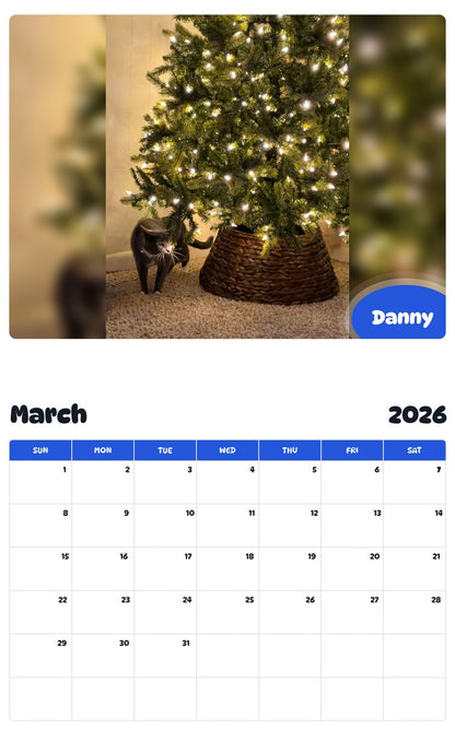 November 2025 - October 2026 Danny - Pawidols Pet Calendar
