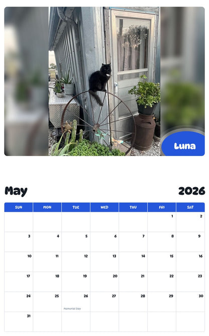 2026 - 2027 Luna - Pawidols Pet Calendar