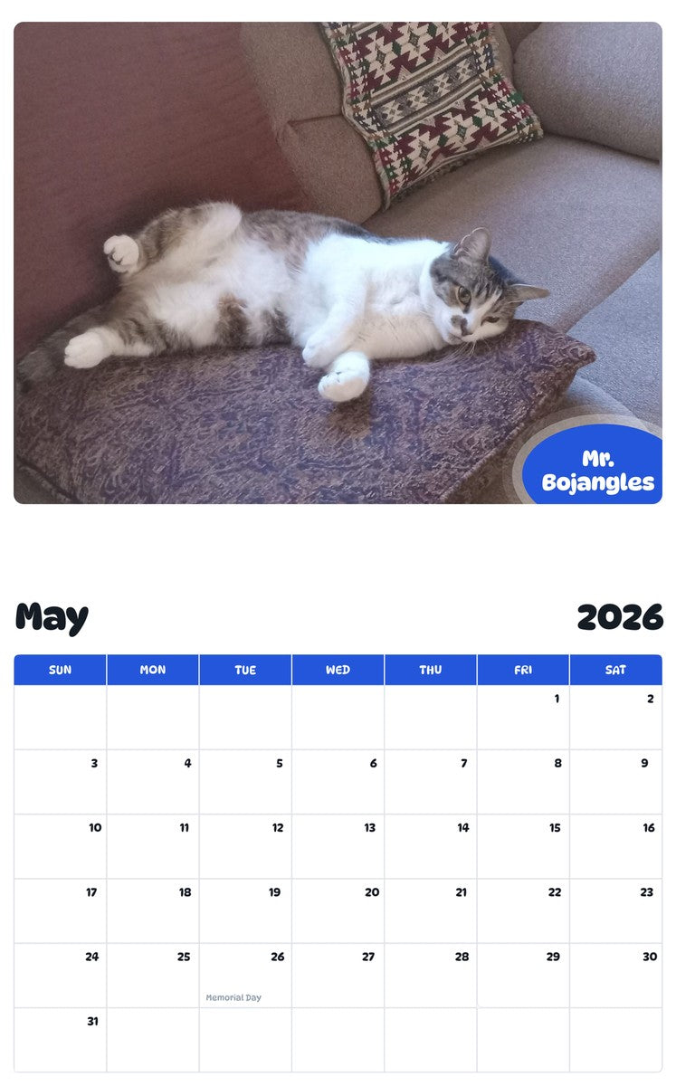 2026 - 2027 Mr. Bojangles - Pawidols Pet Calendar