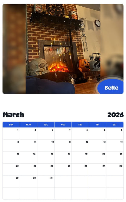 November 2025 - October 2026 Belle - Pawidols Pet Calendar