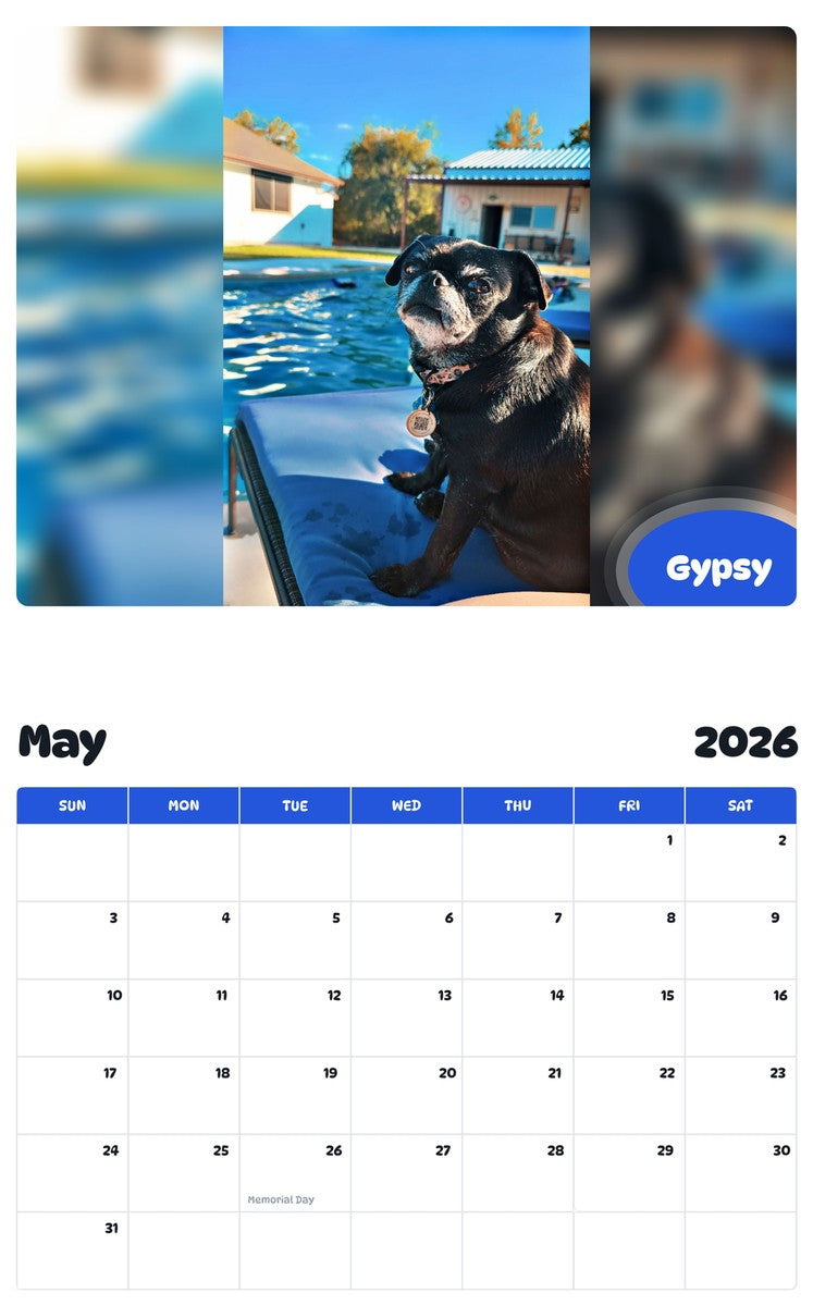 2026 - 2027 Gypsy - Pawidols Pet Calendar