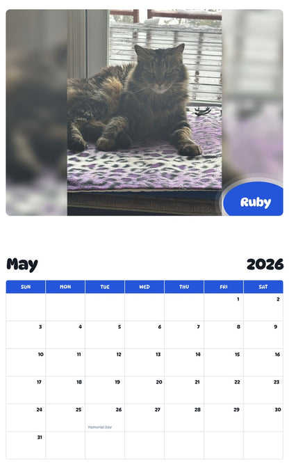 2026 - 2027 Ruby - Pawidols Pet Calendar