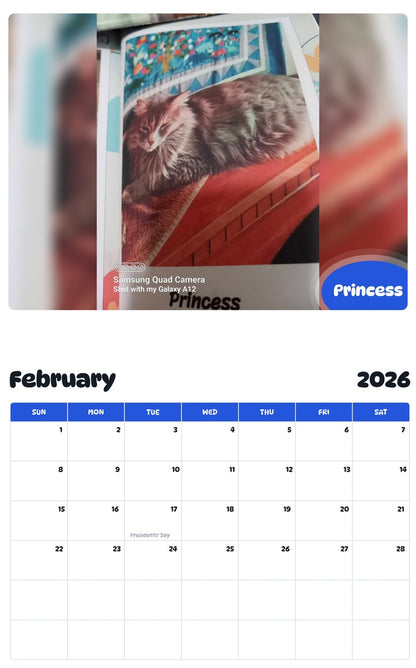 October 2025 - September 2026 Princess - Pawidols Pet Calendar