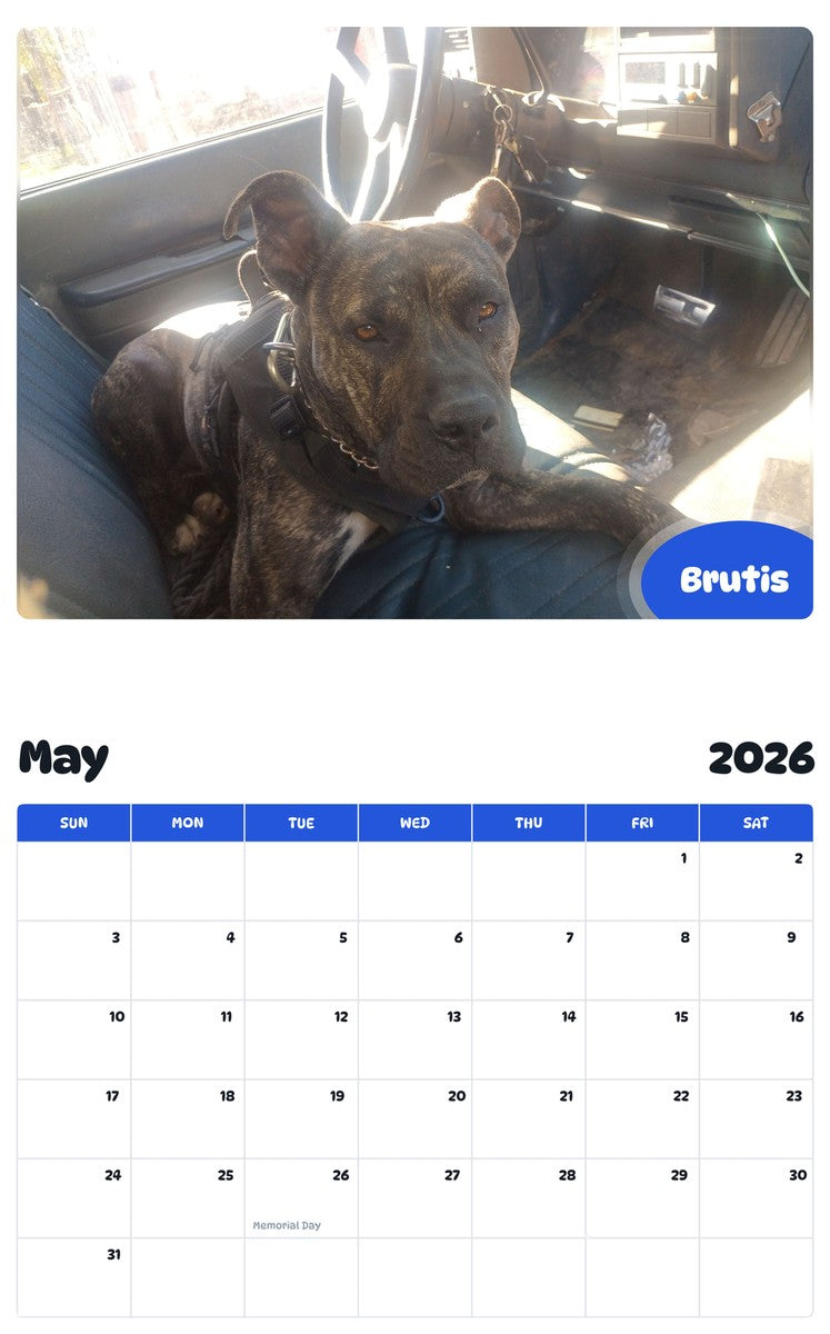 2026 - 2027 Brutis - Pawidols Pet Calendar