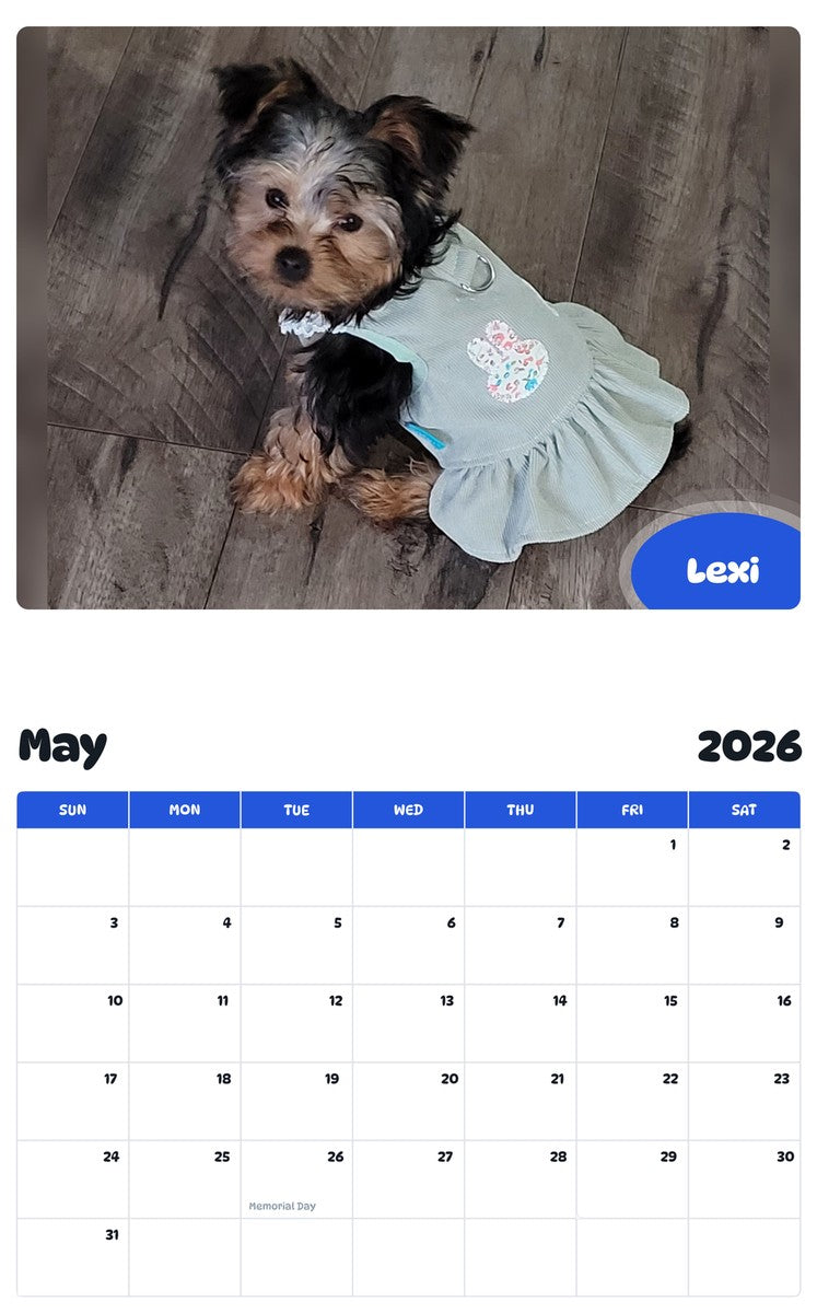 2026 - 2027 Lexi - Pawidols Pet Calendar