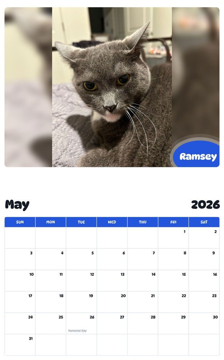 2026 - 2027 Ramsey - Pawidols Pet Calendar