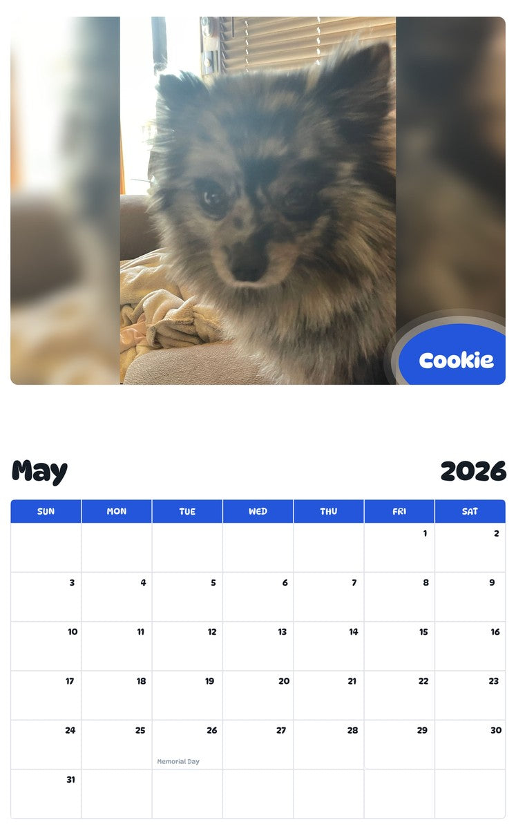 2026 - 2027 Cookie - Pawidols Pet Calendar
