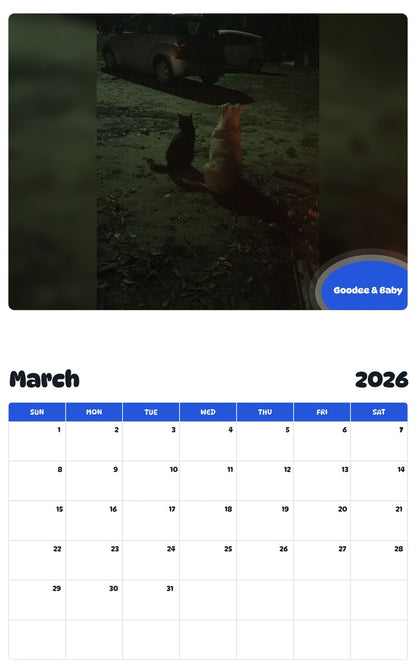 November 2025 - October 2026 Goodee & Baby - Pawidols Pet Calendar