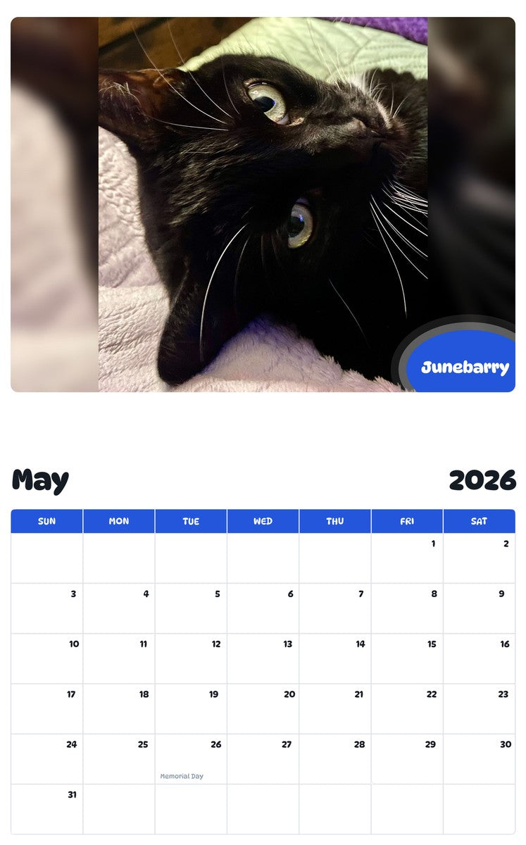 2026 - 2027 Junebarry - Pawidols Pet Calendar