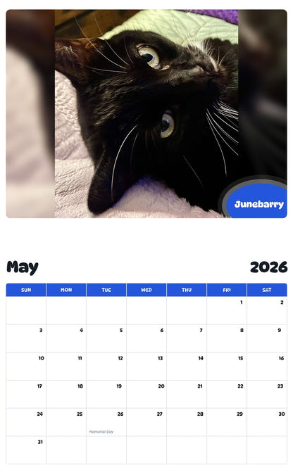 2026 - 2027 Junebarry - Pawidols Pet Calendar