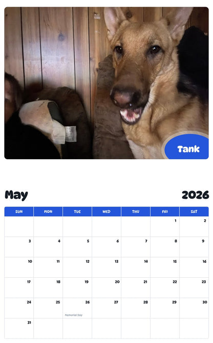 2026 - 2027 Tank - Pawidols Pet Calendar