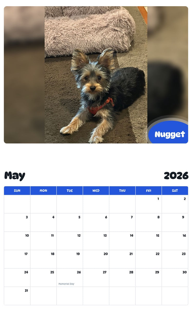 2026 - 2027 Nugget - Pawidols Pet Calendar