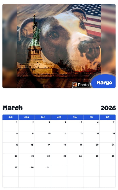 November 2025 - October 2026 Margo - Pawidols Pet Calendar