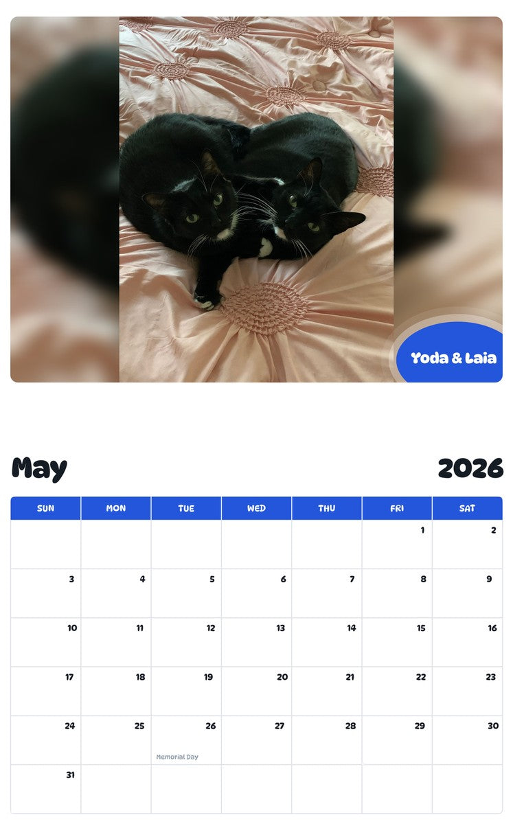 2026 - 2027 Yoda & Laia - Pawidols Pet Calendar