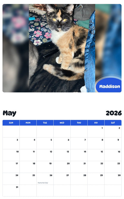 2026 - 2027 Maddison - Pawidols Pet Calendar