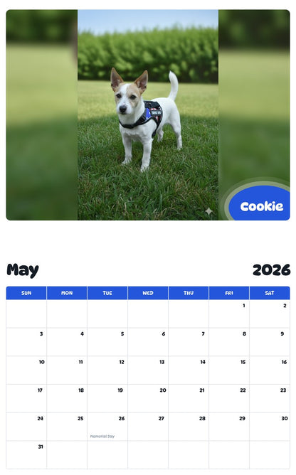 2026 - 2027 Cookie - Pawidols Pet Calendar