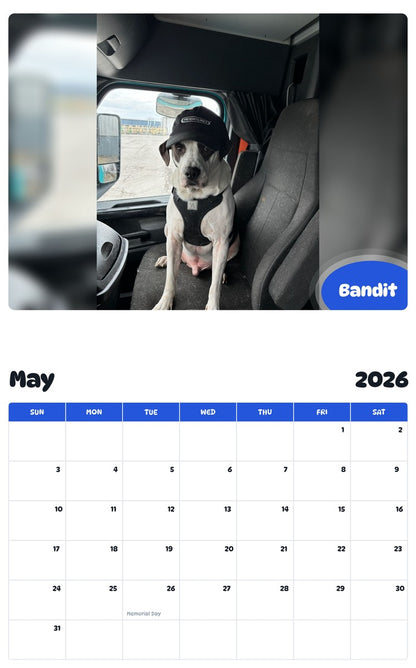 2026 - 2027 Bandit - Pawidols Pet Calendar