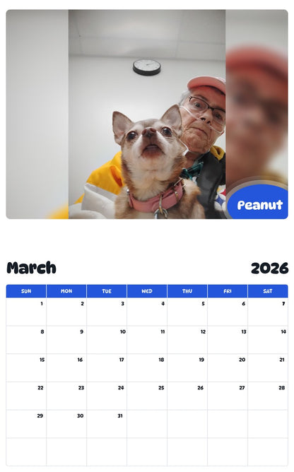 November 2025 - October 2026 Peanut - Pawidols Pet Calendar