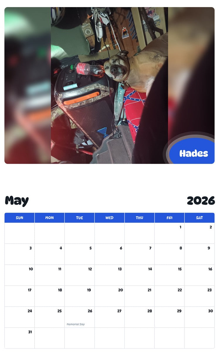 2026 - 2027 Hades - Pawidols Pet Calendar