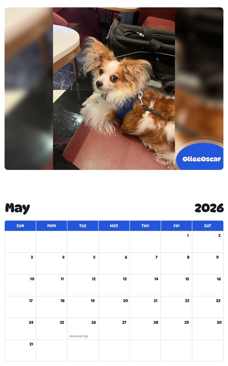2026 - 2027 OlleeOscar - Pawidols Pet Calendar