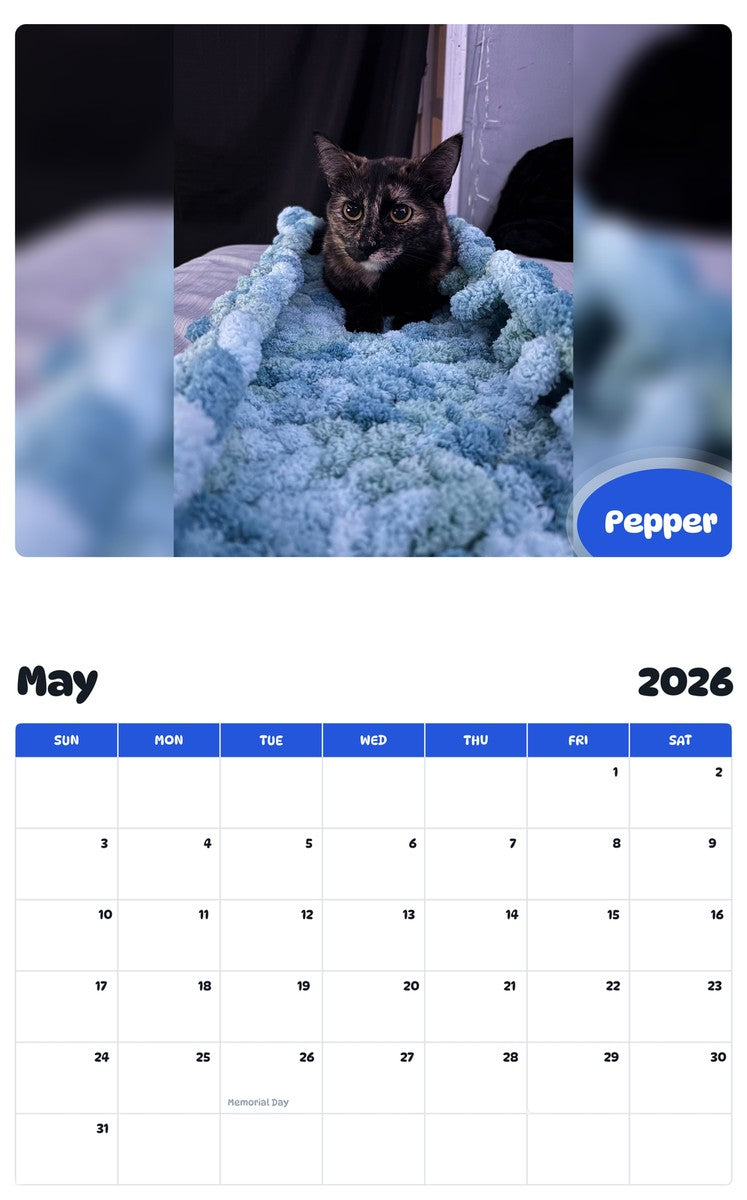 2026 - 2027 Pepper - Pawidols Pet Calendar
